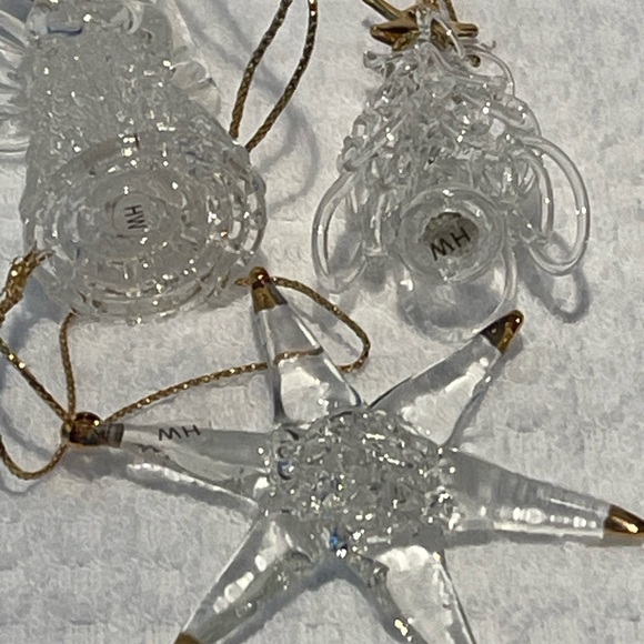 Vintage Avon Spun Glass Ornaments Gold Trim - Picture 6 of 6